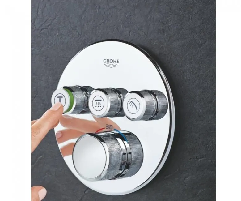 Термостат для ванны скрытого монтажа Grohe Grohtherm SmartControl, наружная часть, хром (29121000) Фото - 3
