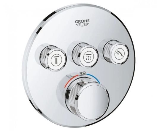 Термостат для ванны скрытого монтажа Grohe Grohtherm SmartControl, наружная часть, хром (29121000)
