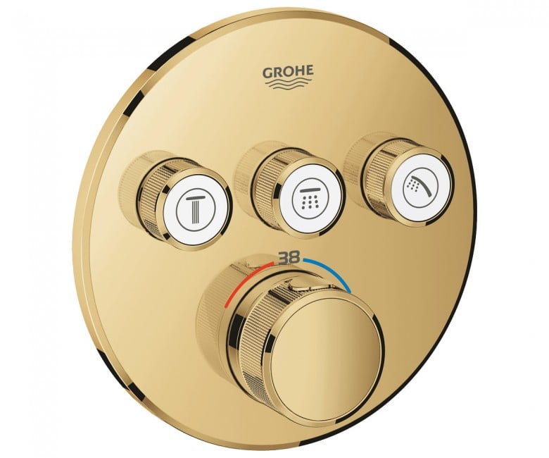 Термостат Grohe Grohtherm SmartControl на 3 выхода, верхняя монтажная часть, холодный рассвет глянец (29121GL0)