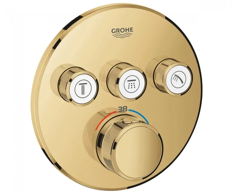 Термостат Grohe Grohtherm SmartControl на 3 выхода, верхняя монтажная часть, холодный рассвет глянец (29121GL0)