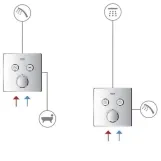 Термостат для душа Grohe Grohtherm SmartControl, зовнішня частина, на 2 споживача (29124000) Фото - 2