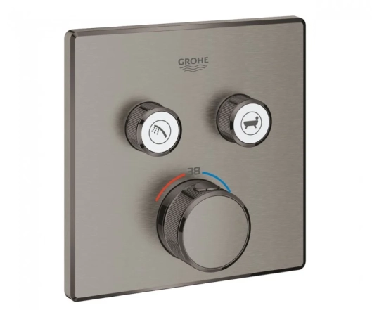 Термостат для ванны скрытого монтажа Grohe Grohtherm SmartControl, наружная часть, графит матовый (29124AL0)