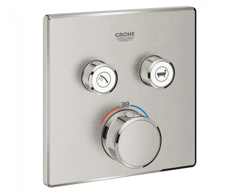 Термостат для душу прихованого монтажу Grohe Grohtherm SmartControl, зовнішня частина, суперсталь (29124DC0)