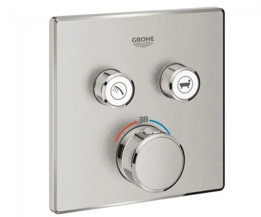 Термостат для душа скрытого монтажа Grohe Grohtherm SmartControl, наружная часть, суперсталь (29124DC0)
