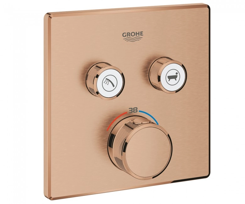 Термостат для душа скрытого монтажа Grohe Grohtherm SmartControl, наружная часть, brushed warm sunse (29124DL0)