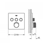 Смеситель скрытого монтажа Grohe Grohtherm SmartControl с термостатом (наружная часть) (29126000) Фото - 1