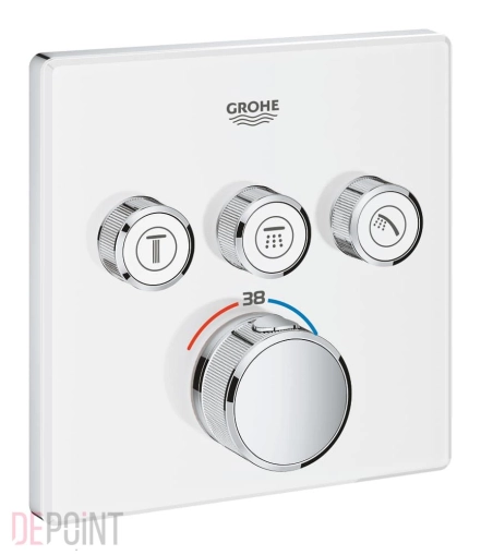 Термостат прихованого монтажу Grohe Grohtherm SmartControl  із 3 кнопками керування, білий (29157LS0)