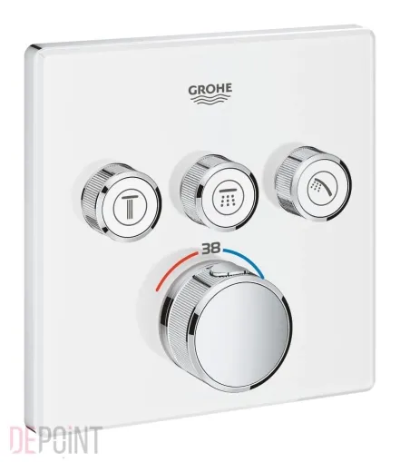Термостат скрытого монтажа Grohe Grohtherm SmartControl с 3 кнопками управления, белый (29157LS0)