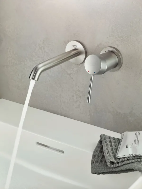 Змішувач для умивальника Grohe Essence M-Size, зовнішня частина, supersteel (29192DC1) Фото - 2
