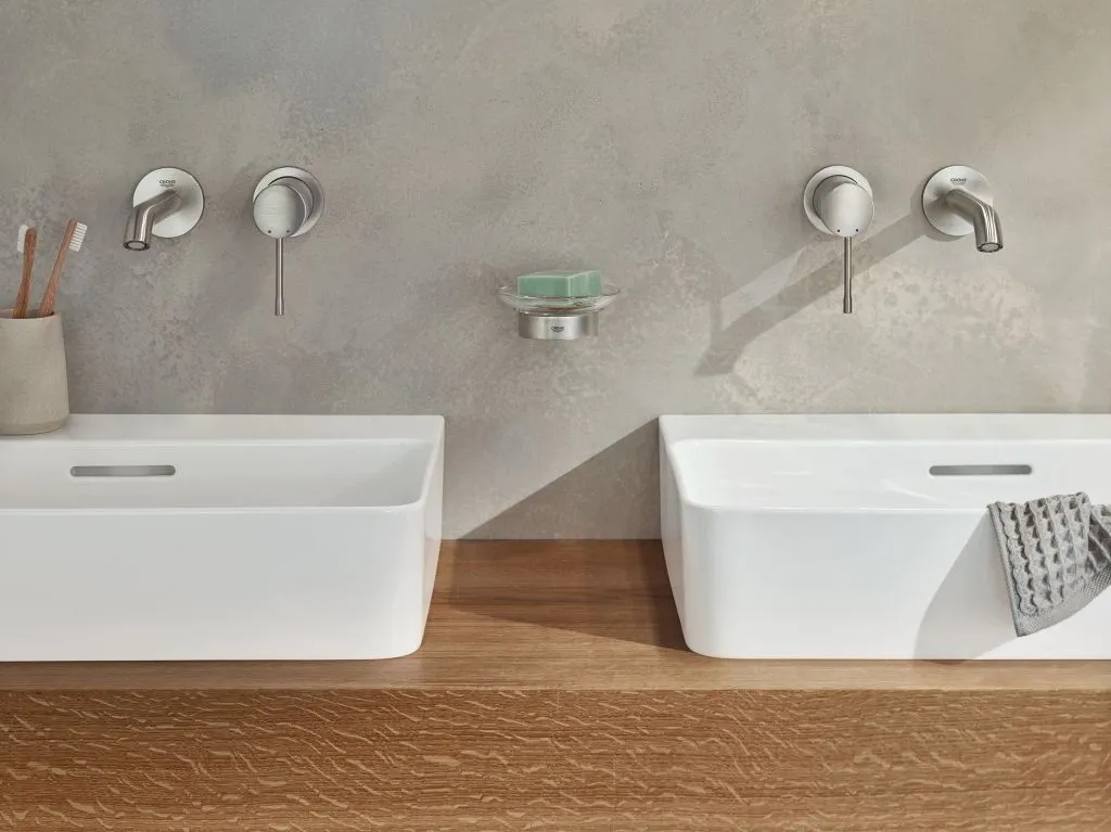 Змішувач для умивальника Grohe Essence M-Size, зовнішня частина, supersteel (29192DC1) Фото - 3