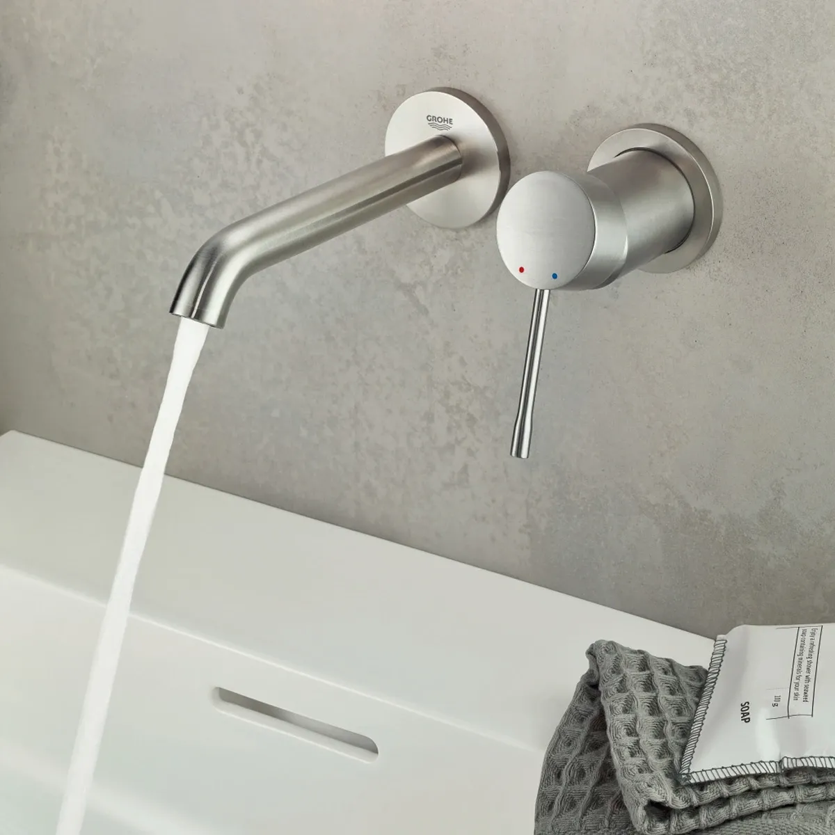 Змішувач для умивальника Grohe Essence New L-Size, зі стіни, зовнішня частина, хром (29193001) Фото - 2