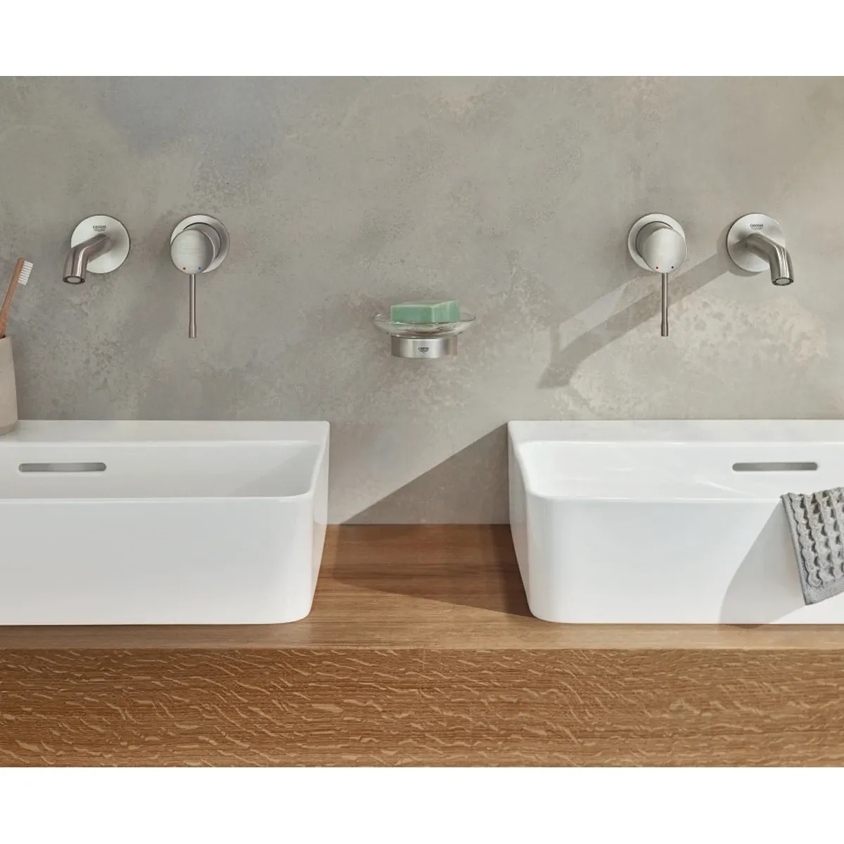 Змішувач для умивальника Grohe Essence New L-Size, зі стіни, зовнішня частина, хром (29193001) Фото - 3