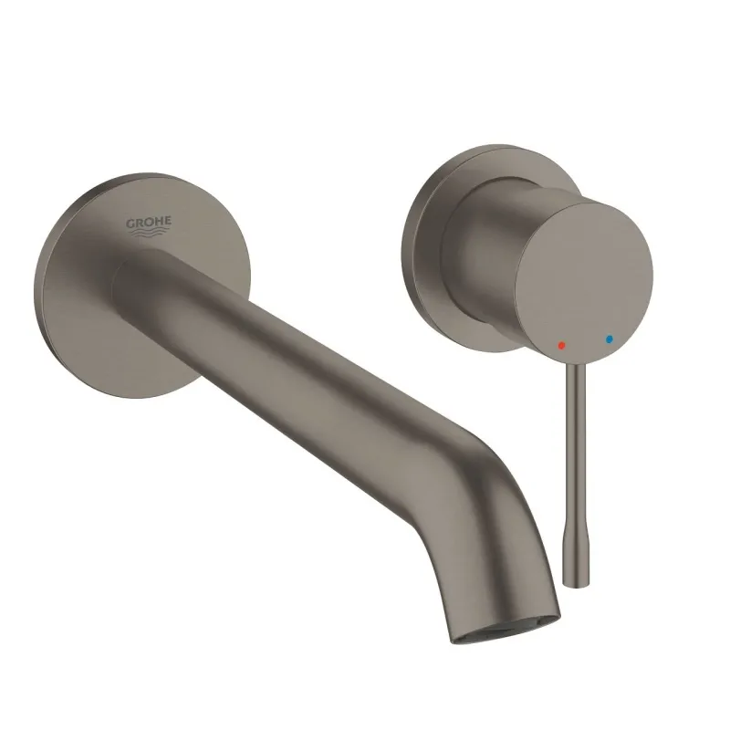 Змішувач для умивальника Grohe Essence New L-Size, зі стіни, на 2 отвори зовнішня частина, brushed hard graphite (29193AL1)