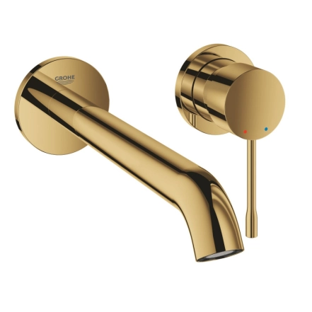 Змішувач для умивальника Grohe Essence New L-Size, зі стіни, на 2 отвори зовнішня частина, cool sunrise (29193GL1)