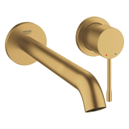 Змішувач для умивальника Grohe Essence New L-Size, зі стіни, на 2 отвори зовнішня частина, brushed cool sunrise (29193GN1)