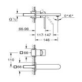 Змішувач для умивальника Grohe Plus, M-Size, зовнішня частина, хром (29303003) Фото - 1