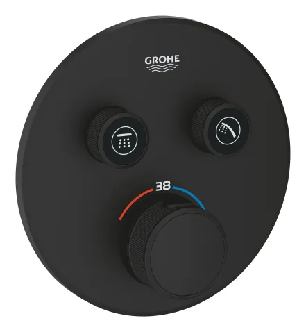 Термостат скрытого монтажа Grohe Grohtherm SmartControl на 2 выхода, черный матовый (29507KF0)