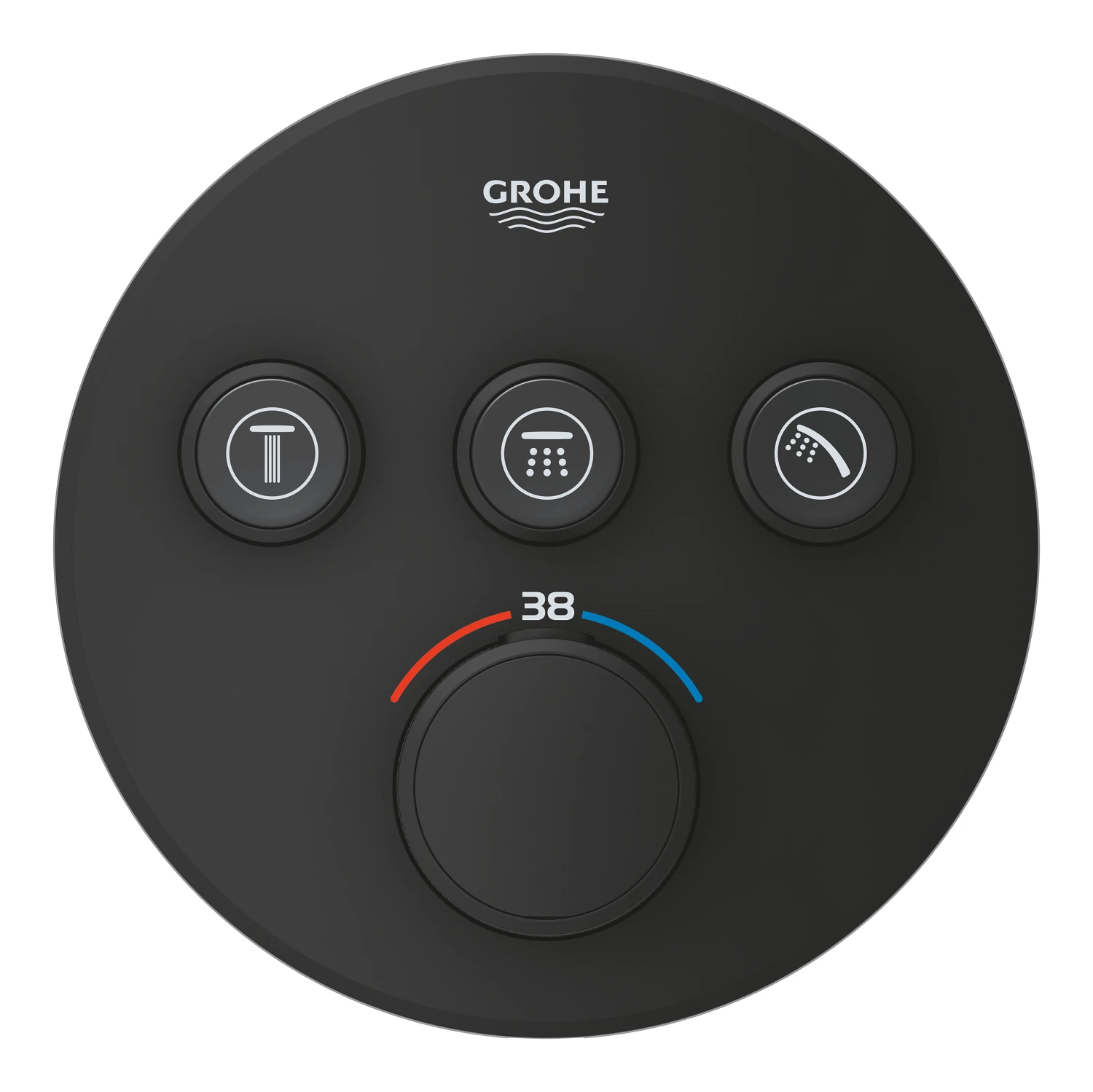 Термостат прихованого монтажу Grohe Grohtherm SmartControl на 3 споживача, чорний матовий (29508KF0) Фото - 3