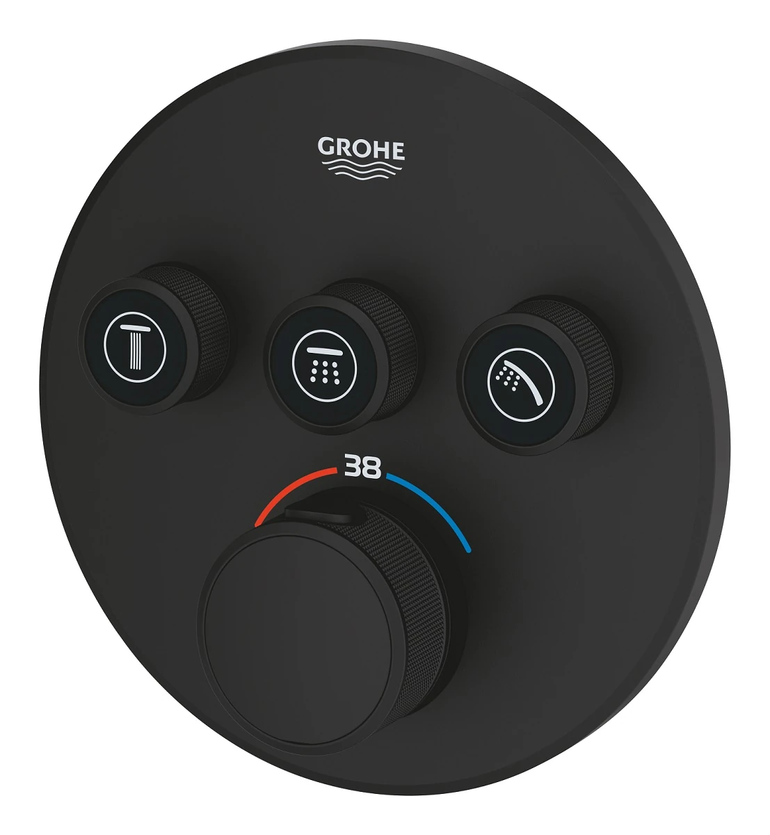 Термостат прихованого монтажу Grohe Grohtherm SmartControl на 3 споживача, чорний матовий (29508KF0) Фото - 4