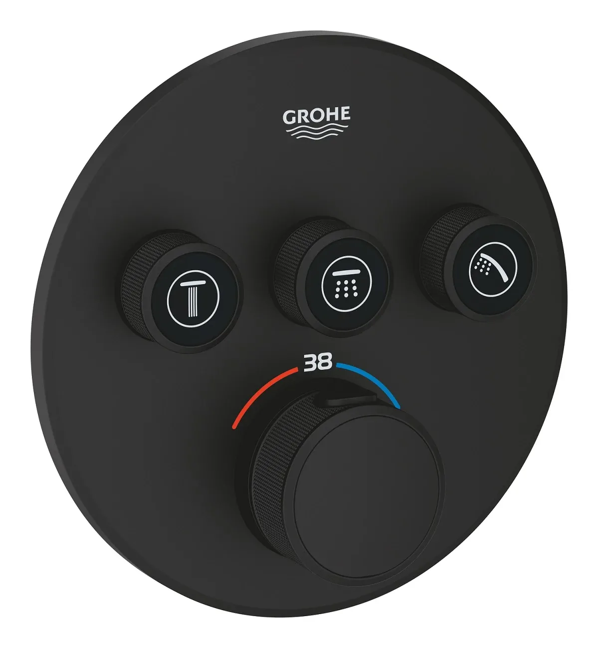 Термостат скрытого монтажа Grohe Grohtherm SmartControl на 3 потребителя, черный матовый (29508KF0)