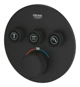Термостат скрытого монтажа Grohe Grohtherm SmartControl на 3 потребителя, черный матовый (29508KF0) Фото - 4