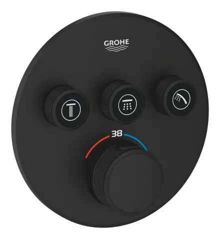 Термостат скрытого монтажа Grohe Grohtherm SmartControl на 3 потребителя, черный матовый (29508KF0)