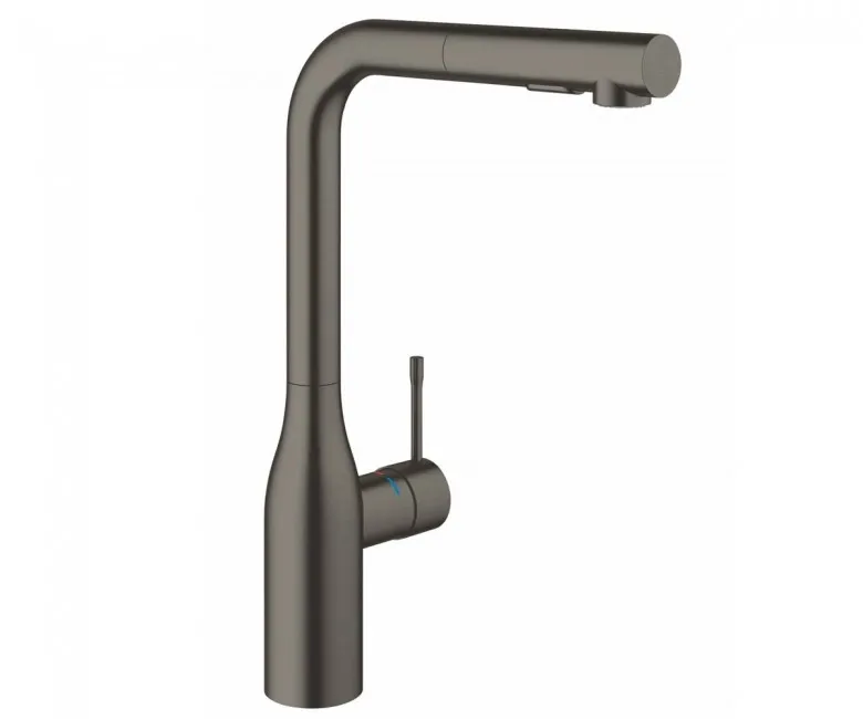 Змішувач для кухні Grohe Essence New з висувним виливом, Brushed Hard Graphite (30270AL0)