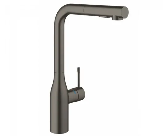 Змішувач для кухні Grohe Essence New з висувним виливом, Brushed Hard Graphite (30270AL0)