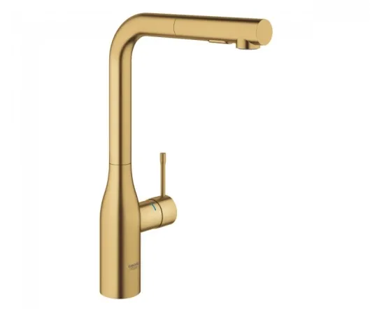 Змішувач для кухні Grohe Essence New з висувним виливом, brushed cool sunrise (30270GN0)