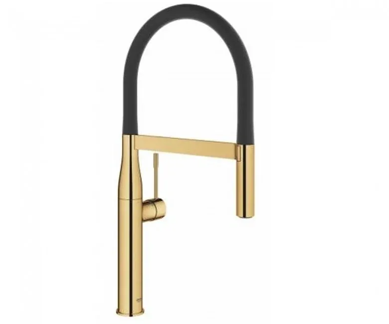 Змішувач для кухні Grohe Essence New висувний дворіжимний аератор, золото (30294GL0)