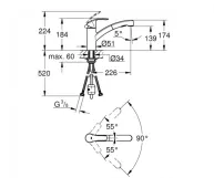 Змішувач для кухні, одноважільний Grohe Eurosmart (30305000) Фото - 1