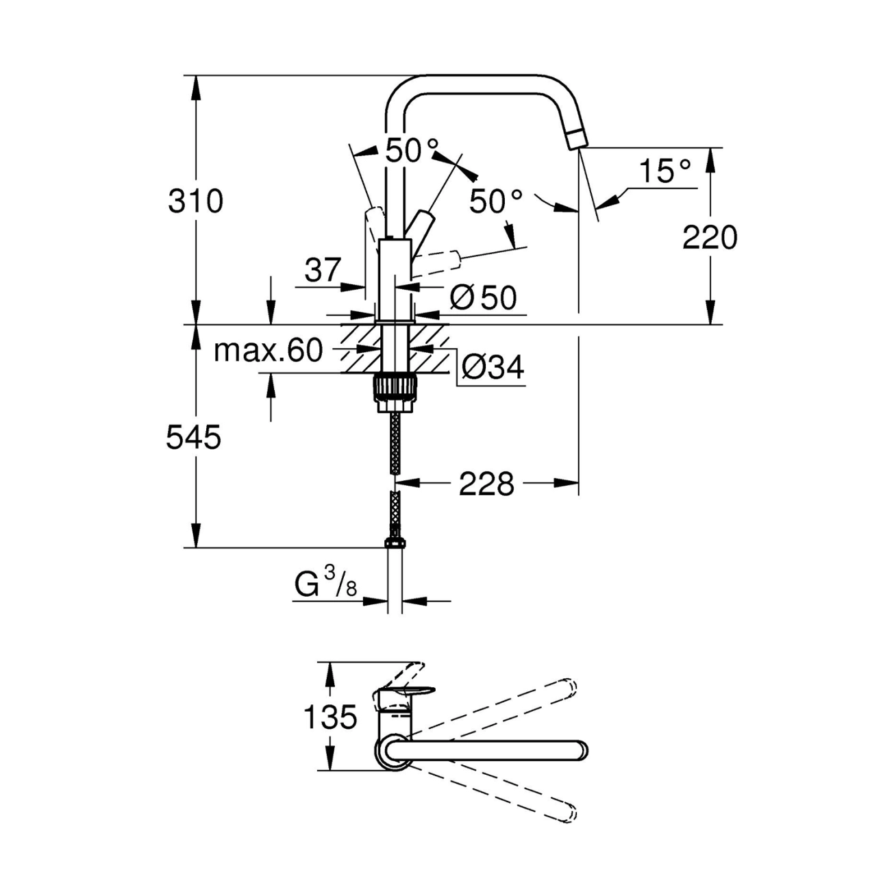 Смеситель для кухни Grohe QuickFix Start 304702430 Фото - 1