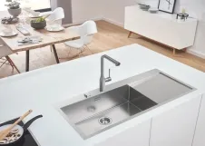 Смеситель для кухни Grohe Essence однорычажный с выдвижной лейкой, supersteel (30504DC0) Фото - 3
