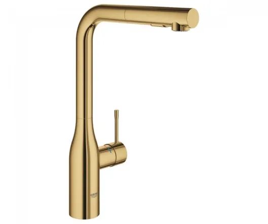 Змішувач для кухні Grohe Essence одноважільний з висувною лійкою, cool sunrise (30504GL0)