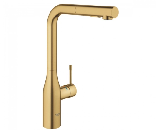 Змішувач для кухні Grohe Essence одноважільний з висувною лійкою, brushed cool sunrise (30504GN0)
