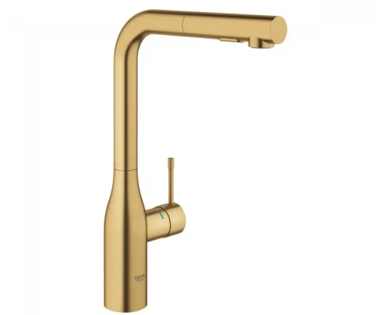 Змішувач для кухні Grohe Essence одноважільний з висувною лійкою, brushed cool sunrise (30504GN0)
