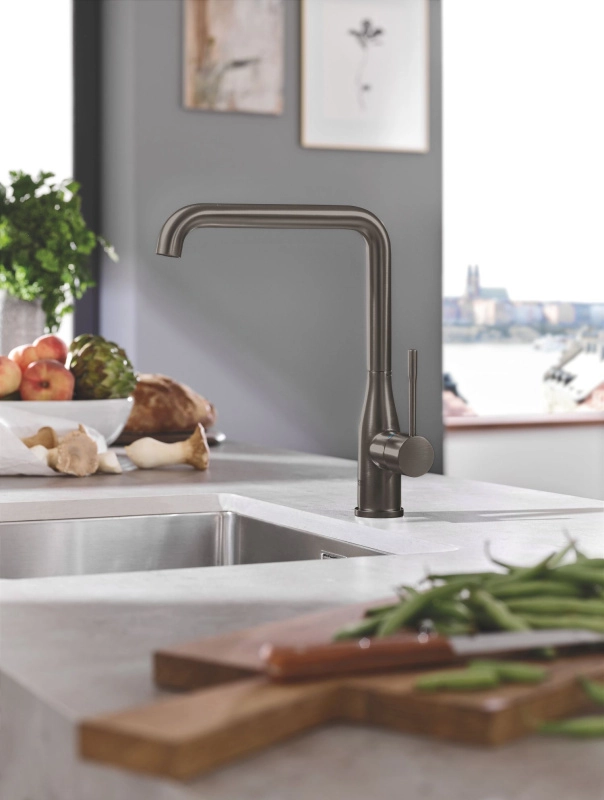 Змішувач для кухні Grohe Essence одноважільний, brushed hard graphite (30505AL0) Фото - 2