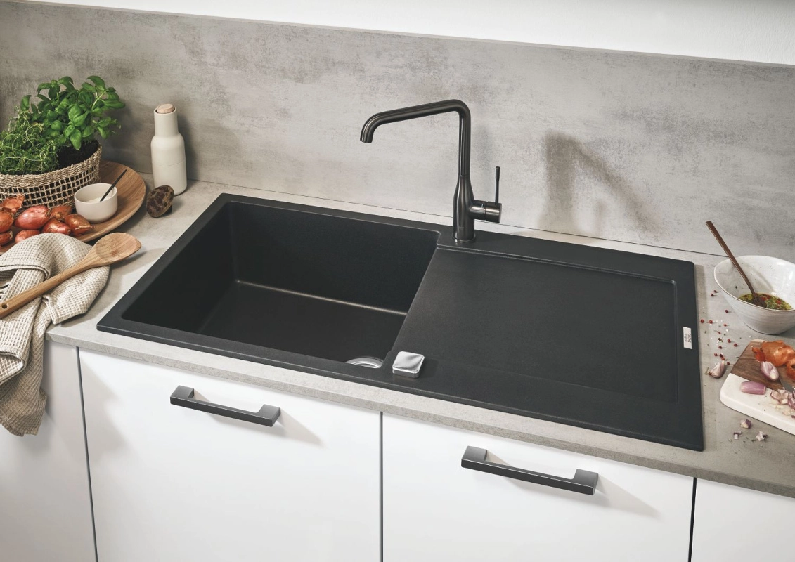 Змішувач для кухні Grohe Essence одноважільний, brushed hard graphite (30505AL0) Фото - 3