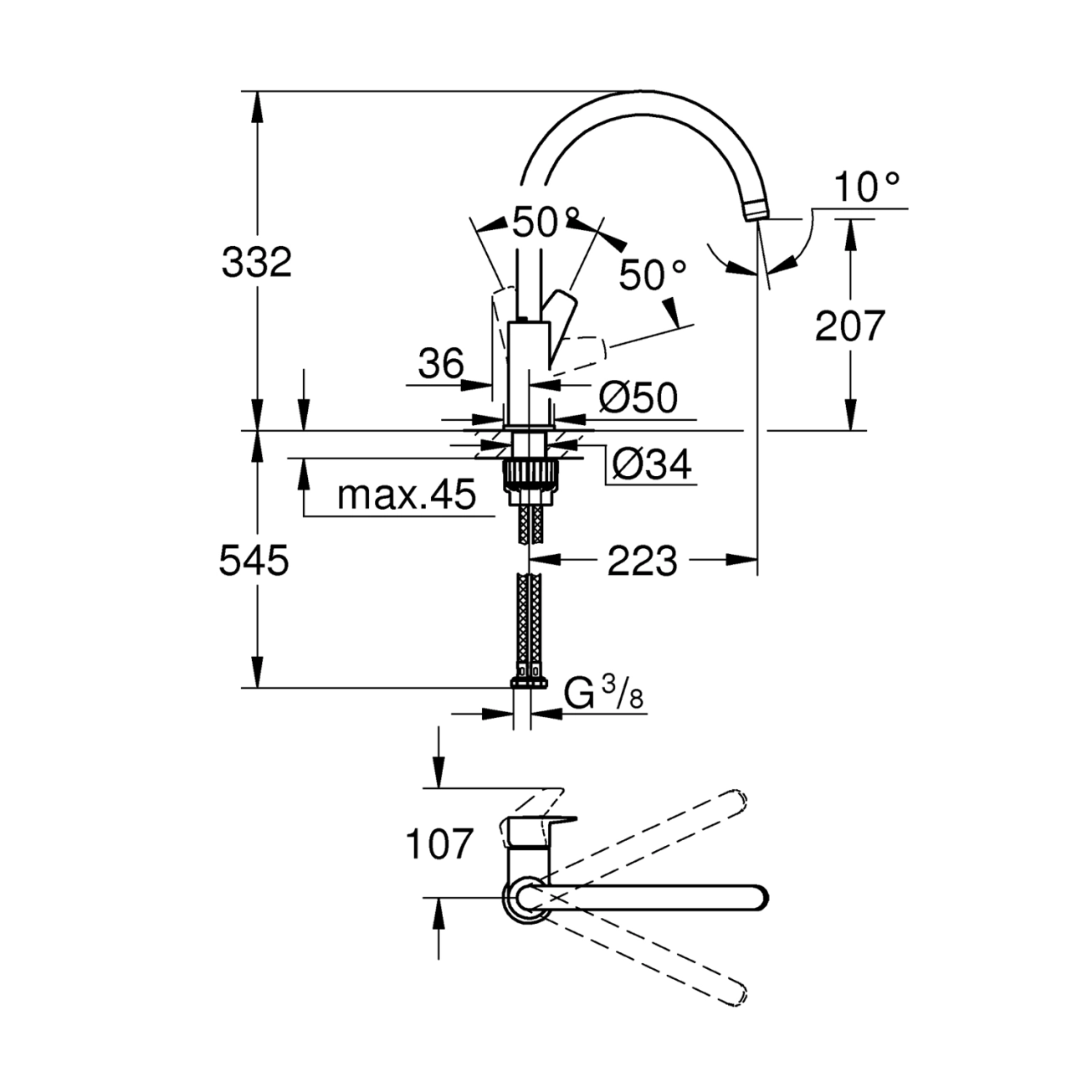Смеситель для кухни Grohe QuickFix StartEdge 30529001 Фото - 1