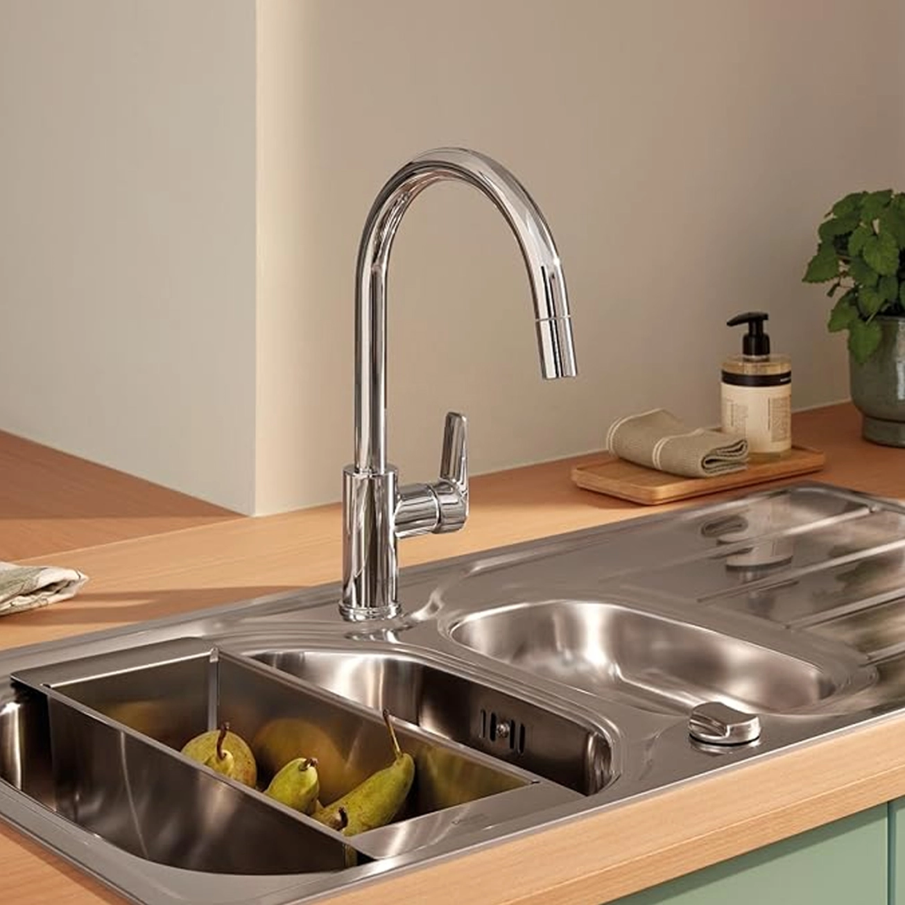 Смеситель для кухни с выдвижным изливом Grohe StartCurve 30562000 Фото - 5