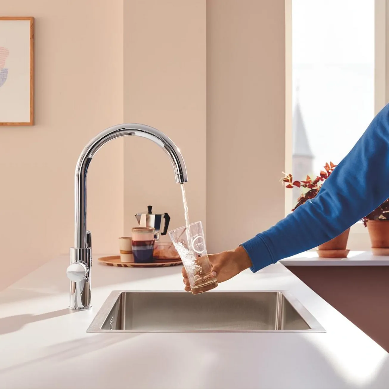 Змішувач для кухні Grohe Blue Pure StartCurve 30592000 з фільтром Blue S-Size 40404001 та головкою 64508001 (30594040) Фото - 6