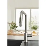 Змiшувач для кухнi Grohe EuroSmart одноважiльний, висувний, 2 - режими, суперсталь (30619DC0) Фото - 3