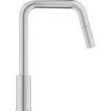 Змiшувач для кухнi Grohe EuroSmart одноважiльний, висувний, 2 - режими, суперсталь (30619DC0) Фото - 5