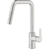 Змiшувач для кухнi Grohe EuroSmart одноважiльний, висувний, 2 - режими, суперсталь (30619DC0) Фото - 6