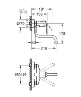 Змішувач для кухні Grohe Eurosmart настінний з виливом, хром (31391003) Фото - 1