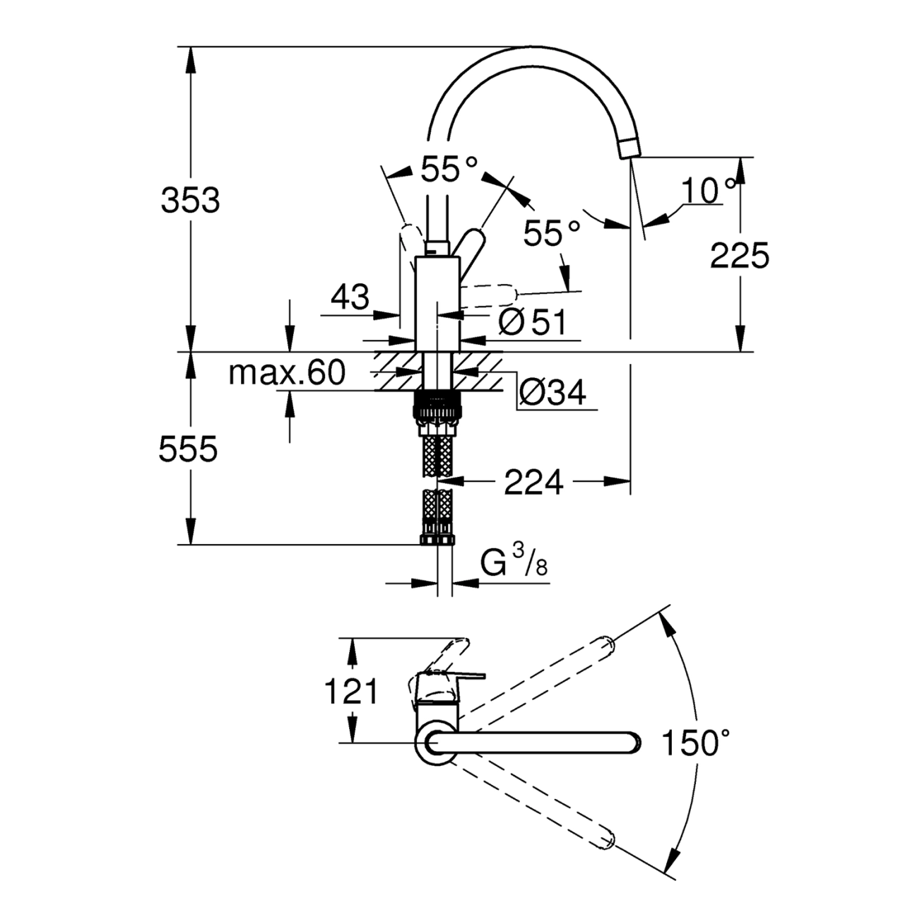 Смеситель для кухни Grohe QuickFix Get 31494001 Фото - 1