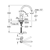 Змішувач для кухні Grohe StartCurve 31554001 Фото - 1