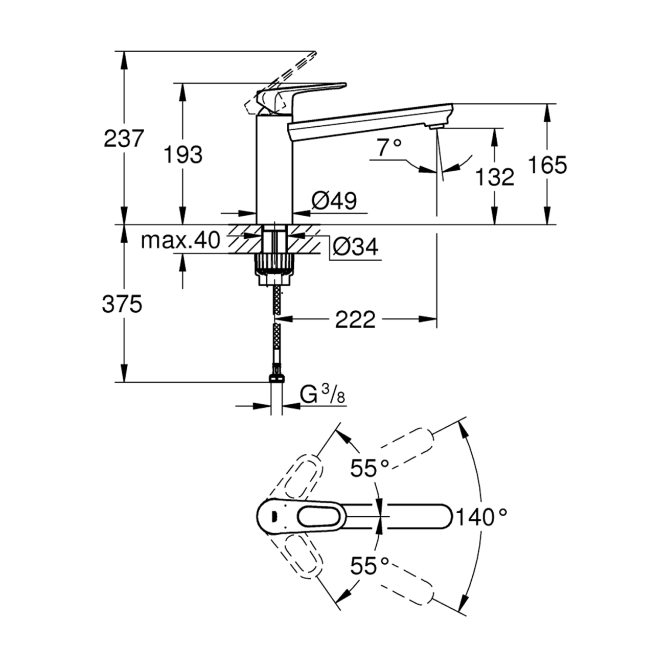 Змішувач для кухні Grohe Start Flow 31691000 Фото - 1