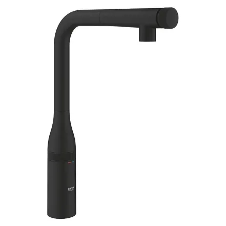 Смеситель для кухни Grohe Essence Smartcontrol с выдвижной лейкой, черный матовый (31928KF0)