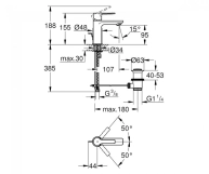 Змішувач для умивальника Grohe Lineare New XS-Size (32109001) Фото - 1